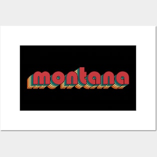 Montana - Retro Rainbow Typography Style 70s Posters and Art